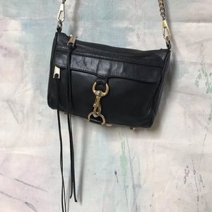 Rebecca Minkoff black leather cross body bag